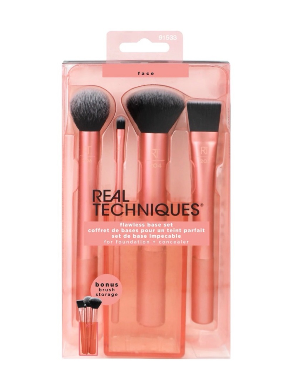 Real Techniques Flawless Base Makeup Brush Set, 5 Piece Set